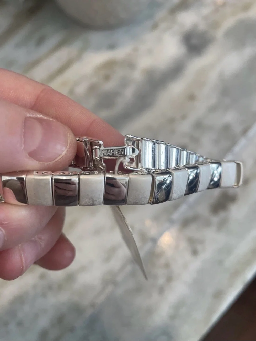 Napier Silver Link Tennis Bracelet